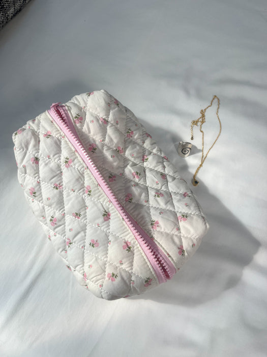 Pink Rose Makeup Bag