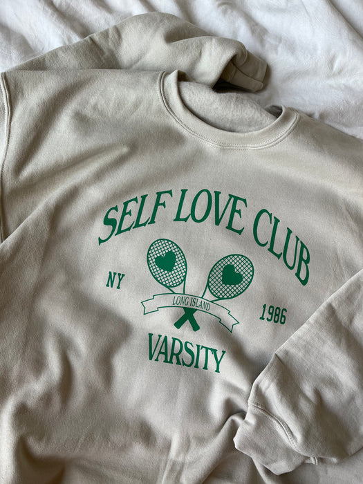 Varsity Self Love Club Crewneck